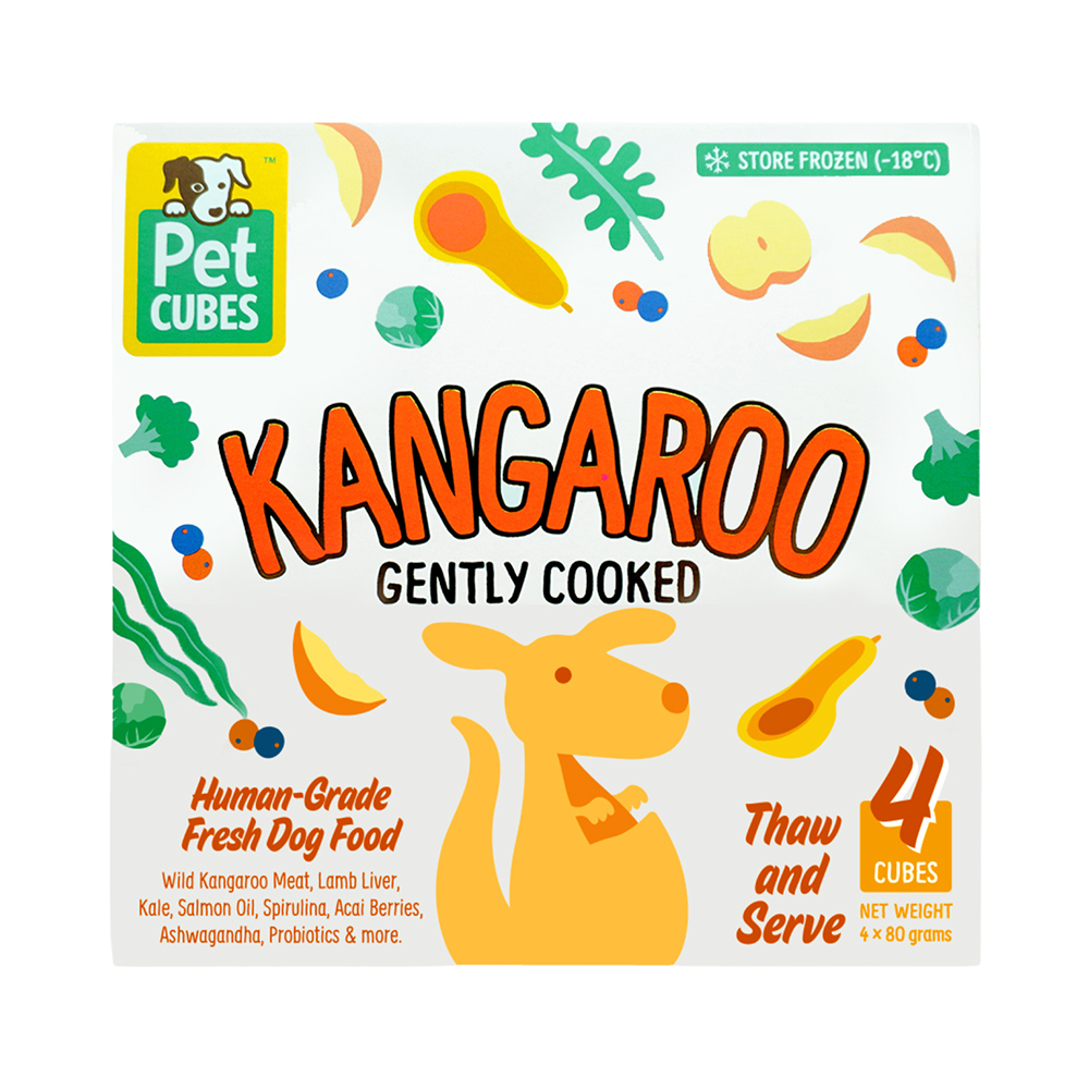 GentlyCooked Wild Kangaroo Dog Food Case PetCubes