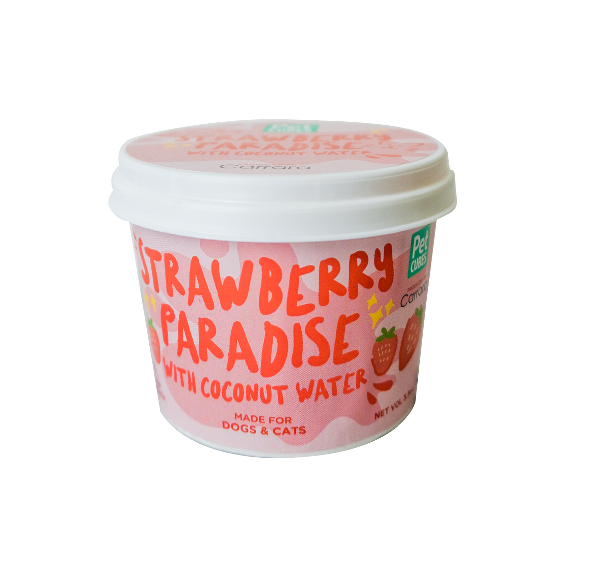 Ice Cream for Dogs & Cats Strawberry Paradise 3.5oz PetCubes